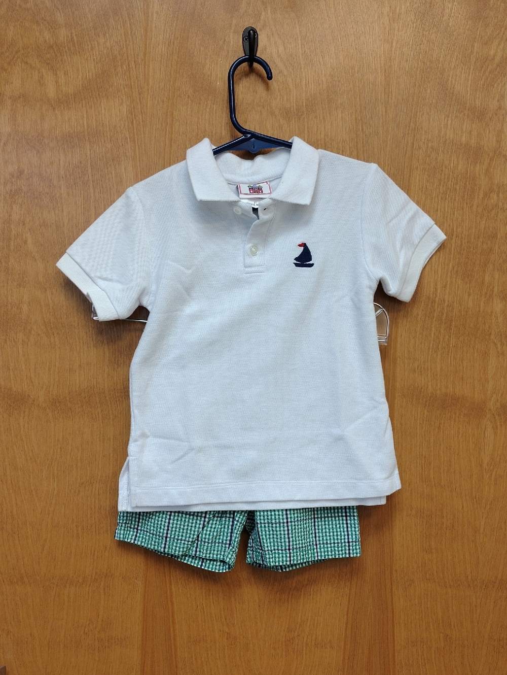 Castles & Crown White Polo with Sailboat Embroidery And Ralph Lauren Shorts Set